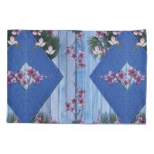 Meng blauwe plekken en gespannen hoesje met ruitvo kussensloop (Achterkant)