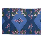 Meng blauwe plekken en gespannen hoesje met ruitvo kussensloop (Achterkant)