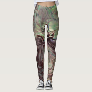 Meng bruin met verouderde en gekraste digitale vle leggings