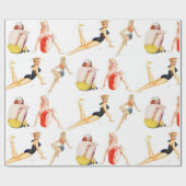Meng die Pin Up Girls Cadeaupapier (Vlak)