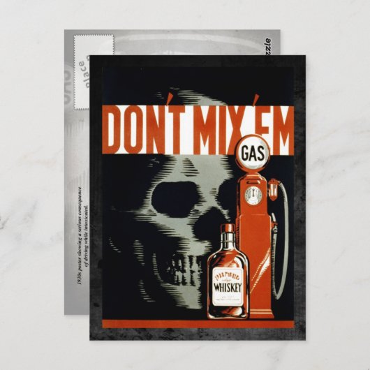 Meng 'Em' niet - Drink en stuur niet. Briefkaart (Voorkant / Achterkant)