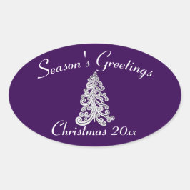 Meng en lucifer kerstboom ovale sticker