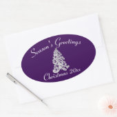Meng en lucifer kerstboom ovale sticker (Envelop)