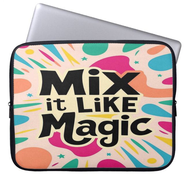 Meng het als magie laptop sleeve (Voorkant)