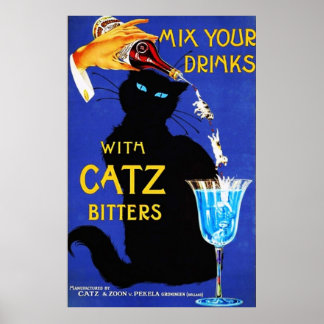 Meng je Drinken met Catz Bitters Food Alc Poster