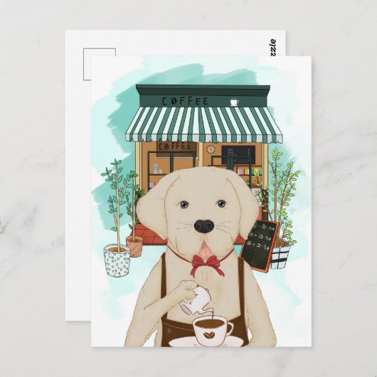 Meng Labrador Coffee Briefkaart (Voorkant / Achterkant)