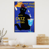 Meng uw Drinken met Catz Bitters  Food Al Poster (Keuken)