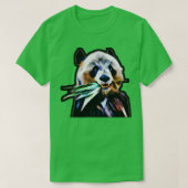 Meng Xiang schattig groot panda-beer eet bamboe Be T-shirt (Design voorkant)