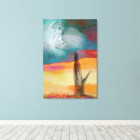 Mengdag en nacht canvas afdruk (Insitu (Houten vloer))