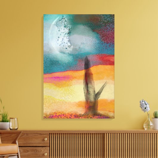 Mengdag en nacht canvas afdruk (Insitu (Woonkamer))