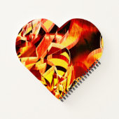 Mengeling van geel met donkerrood, sterk gestreekt notitieboek (Achterkant)