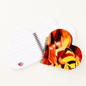 Mengeling van geel met donkerrood, sterk gestreekt notitieboek (Binnen)