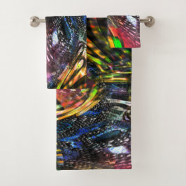 Mengeling van kleurrijke virtuele kunst geïnspiree bad handdoek
