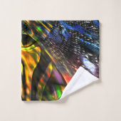 Mengeling van kleurrijke virtuele kunst geïnspiree bad handdoek (Wasdoekje)