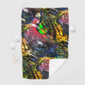Mengeling van kleurrijke virtuele kunst geïnspiree golfhanddoek (Insitu)