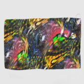 Mengeling van kleurrijke virtuele kunst geïnspiree golfhanddoek (Horizontaal)
