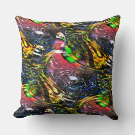 Mengeling van kleurrijke virtuele kunst geïnspiree kussen