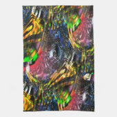 Mengeling van kleurrijke virtuele kunst geïnspiree theedoek (Verticaal)