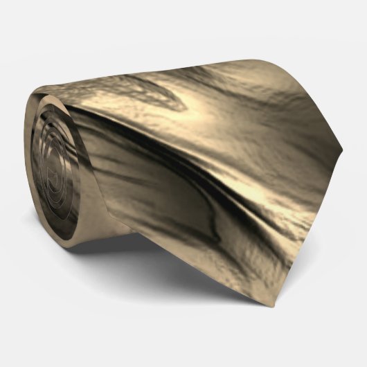 Mengeling van ondoorzichtig en chroombeige golvend stropdas (Opgerold)