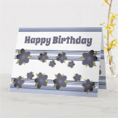 Mengeling van strepen en blauwe Floral Kaart (Gele Bloem)