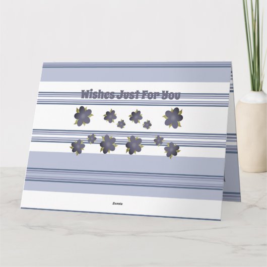 Mengeling van strepen en blauwe Floral Kaart (Achterkant)