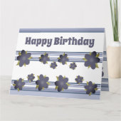 Mengeling van strepen en blauwe Floral Kaart (Voorkant)