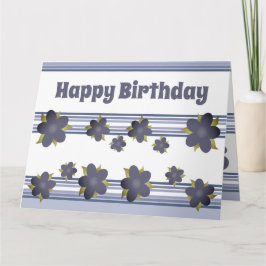 Mengeling van strepen en blauwe Floral Kaart