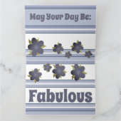 Mengeling van strepen en blauwe Floral Kaart (Binnen)