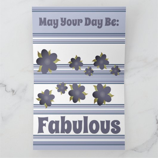 Mengeling van strepen en blauwe Floral Kaart (Binnen)