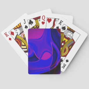 Mengeling van violet en platte blauw met gebogen d pokerkaarten