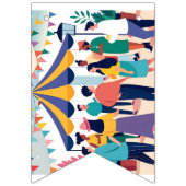 mengen-onder-een-bladerdak-van-kleurrijk-broodje vlaggetjes (Tweede vlag)