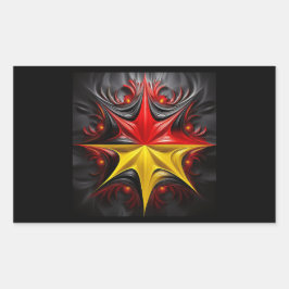 Menging van Mandelbrot Fractal met de Duitse vlag Rechthoekige Sticker