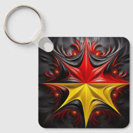 Menging van Mandelbrot Fractal met de Duitse vlag Sleutelhanger