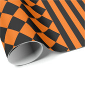 Mengingspatroon voor Halloween Black en Oranje Cadeaupapier (Rol Hoek)