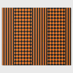 Mengingspatroon voor Halloween Black en Oranje Cadeaupapier