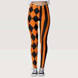 Mengingspatroon voor Halloween Black en Oranje Leggings