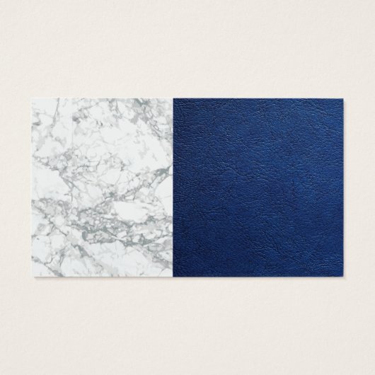 Mengkom | Blauwe Leren Marmer Visitekaartje (Achterkant)