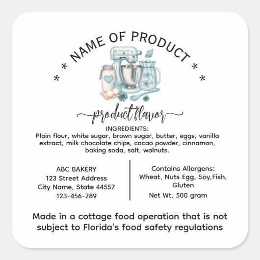 Mengmachine Cottage Food Law Label (Voorkant)
