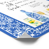 Mengons en mediterrane Tegel Shower Mimosa Bar Poster (Hoek)