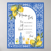 Mengons en mediterrane Tegel Shower Mimosa Bar Poster (Voorkant)