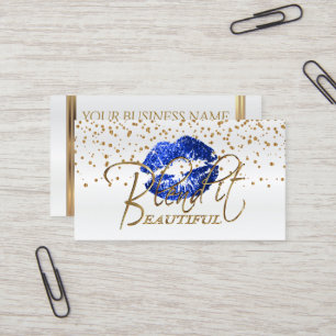 Mengsel het Mooie Gouden Confettien & Blauwe Visitekaartje