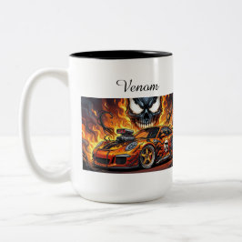 Mengsel tussen venom en porsche gt3 tweekleurige koffiemok