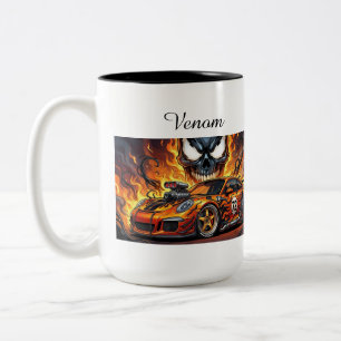 Mengsel tussen venom en porsche gt3 tweekleurige koffiemok