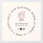 Mengsel van bakkerij Bleek Roze Sociale media volg Raamsticker (Vel)