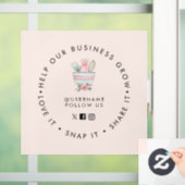 Mengsel van bakkerij Bleek Roze Sociale media volg Raamsticker (Huis)