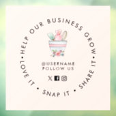 Mengsel van bakkerij Bleek Roze Sociale media volg Raamsticker (Vel 3)