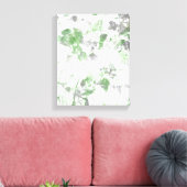 Mengsel van bloempatroon en wandtextuur canvas afdruk (Insitu (Woonkamer))