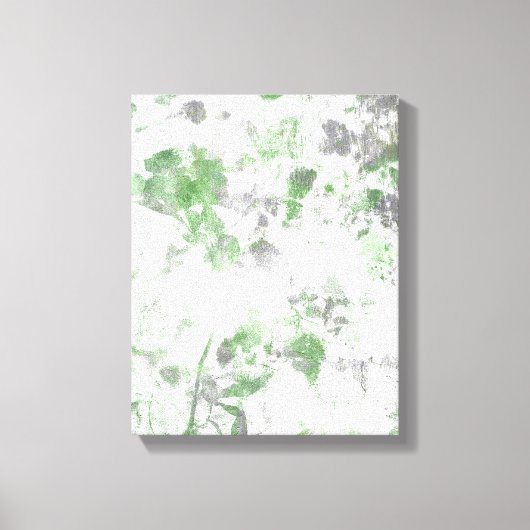 Mengsel van bloempatroon en wandtextuur canvas afdruk (Voorkant)