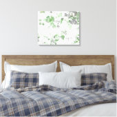 Mengsel van bloempatroon en wandtextuur canvas afdruk (Insitu (Slaapkamer))