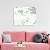 Mengsel van bloempatroon en wandtextuur canvas afdruk (Insitu (Woonkamer))
